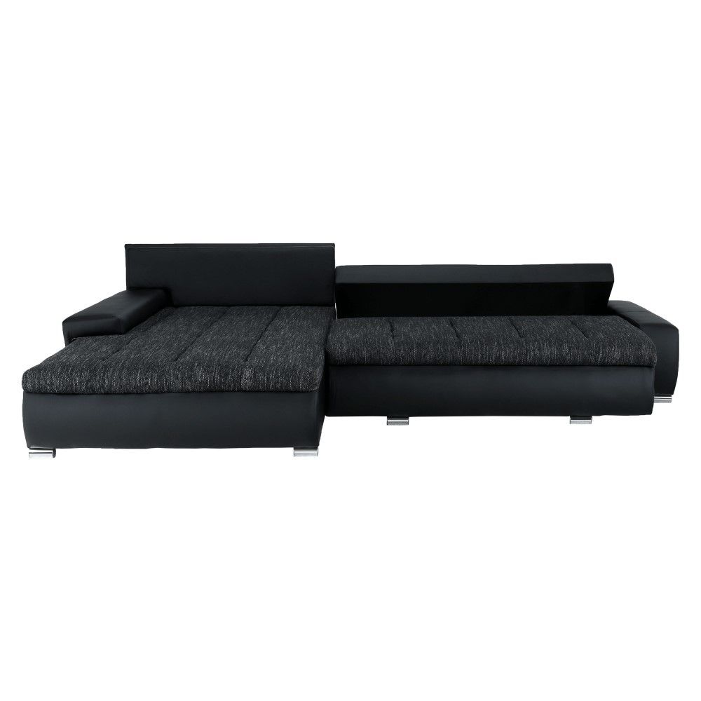 Kinyitható kanapé, megfordítható l alakkal, fekete - edouard - butopêa